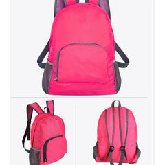 Portable Daisy Print Pink Backpack Foldable Bag for Travel Hiking Sports