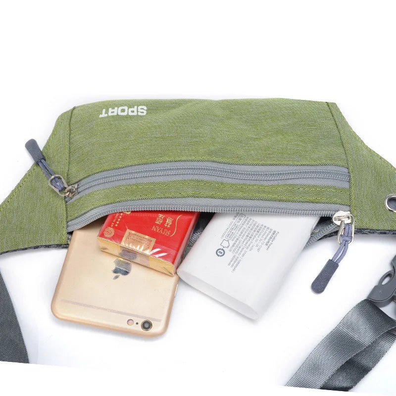 Sport Fanny Pack Canvas Waist Belt Bag Pouch Sweatproof Waist Bum Bags