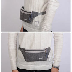 Sport Fanny Pack Canvas Waist Belt Bag Pouch Sweatproof Waist Bum Bags