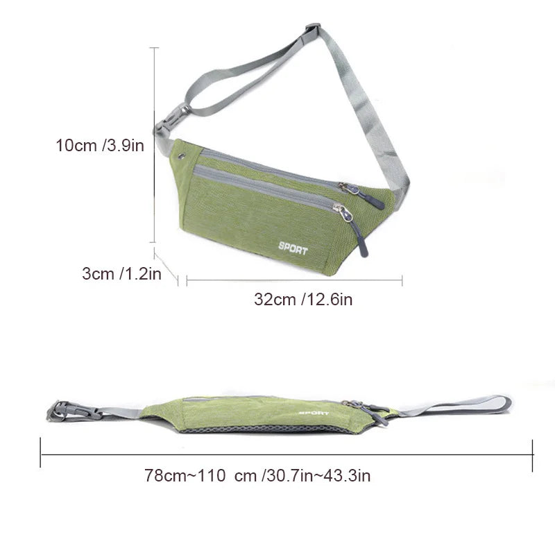 Sport Fanny Pack Canvas Waist Belt Bag Pouch Sweatproof Waist Bum Bags