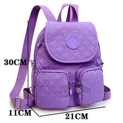 Waterproof Nylon Backpack Large Capacity Anti Theft Schoolbag