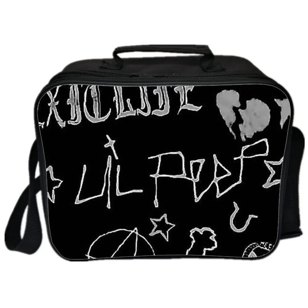 Lil Peep Lunch Bag Star Singer Cartoon Print School Meal Bag