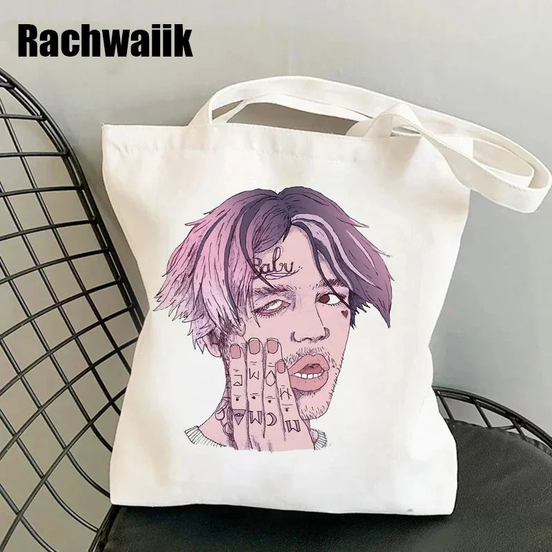 Lil Peep Harajuku Tote Bag Gothic Canvas Shopper