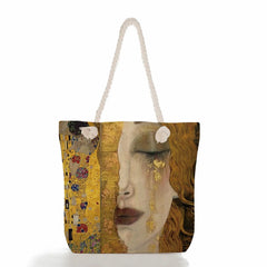 Abstract Oil Painting Tote Linen Shoulder Bag