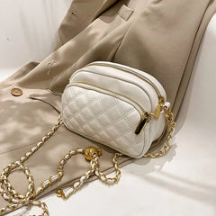 Lingge Chain Shoulder Phone Bag Girl Cross Body Bag Wallet