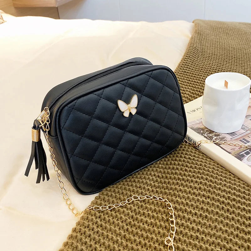 Lingge Chain Camera Bag Small Crossbody Embroidered Handbag