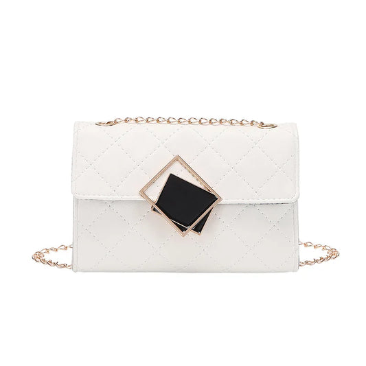 Classic Square Lock Embroidery Totes Handbag