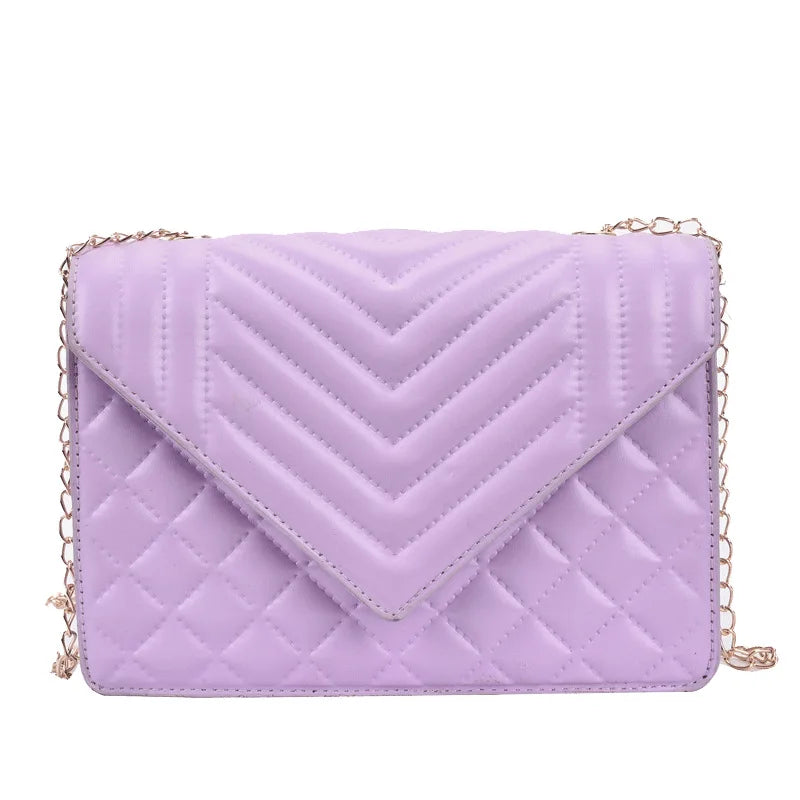 Lingge PU Leather Crossbody Bags for Women Chain Shoulder Handbags