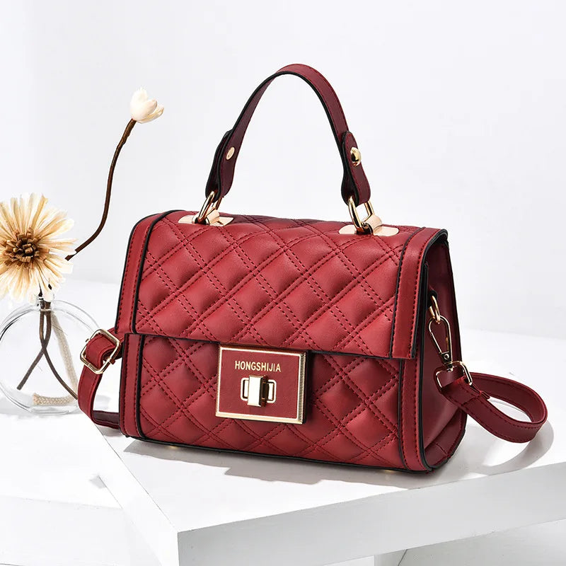 Lingge Texture One-shoulder Handbag Ladies Fall/winter Hot-selling
