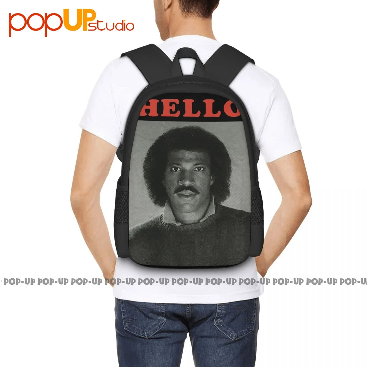 Lionel Richie Hello 1983 Photo Backpack Large Capacity Beach Gym Tote Bag