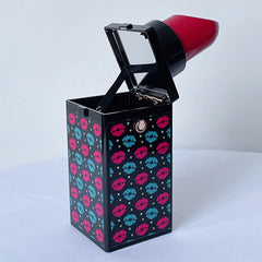 Lipstick Shape Prints Purse for Women Party Clutch Chain Shoulder Bag