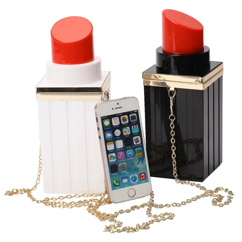 Lipstick Women Clutches Bag Evening Party Handbag Tote