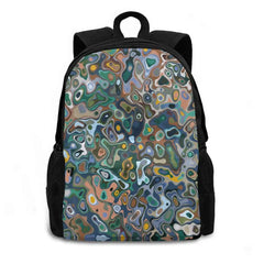 Liquid Pattern Green Colors School Bag Big Capacity Backpack Laptop 15 Inch