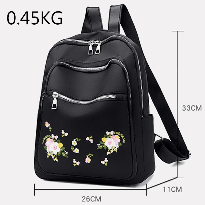 Chinese Style Flower Pattern Backpack for School