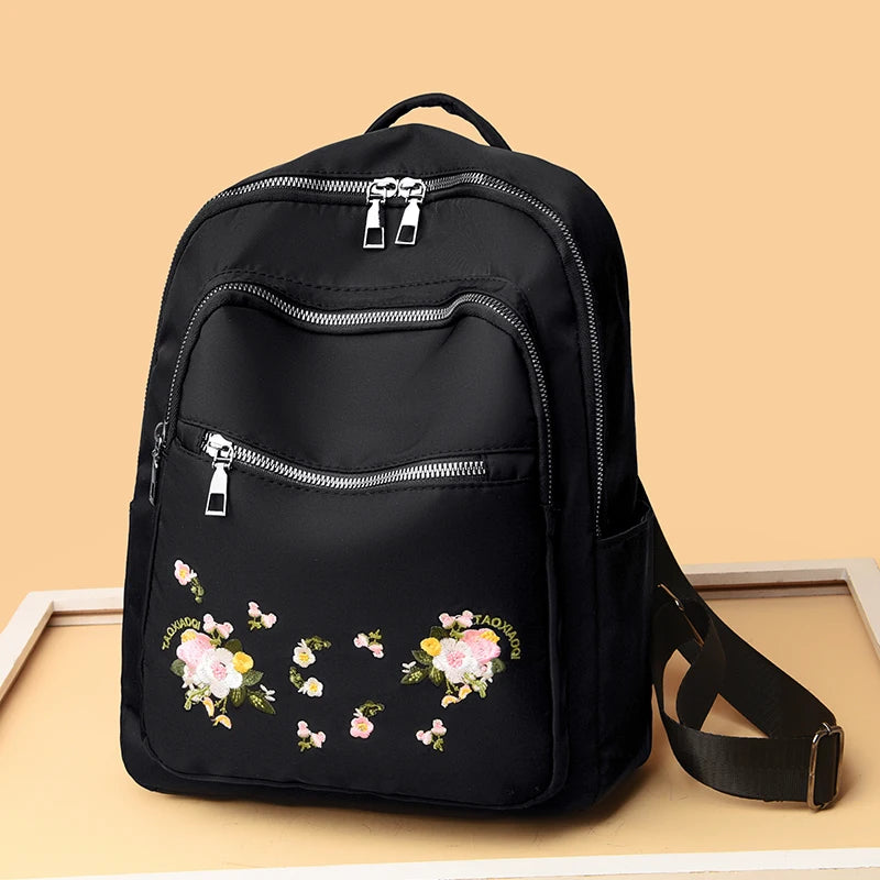 Chinese Style Flower Pattern Backpack for School