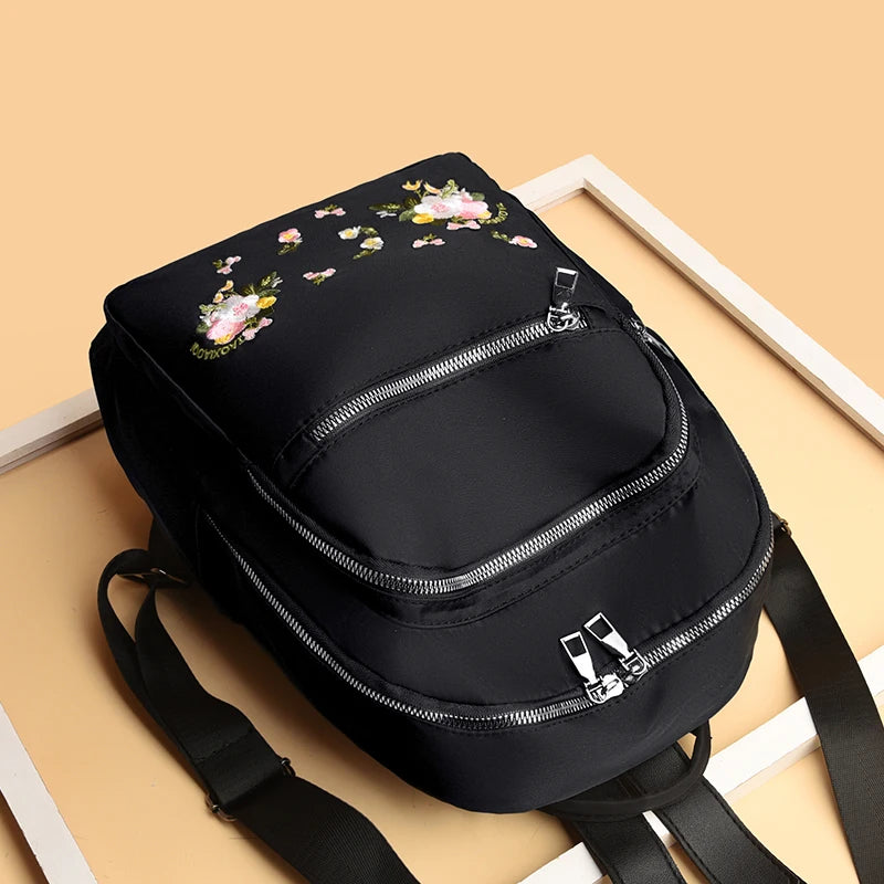 Chinese Style Flower Pattern Backpack for School