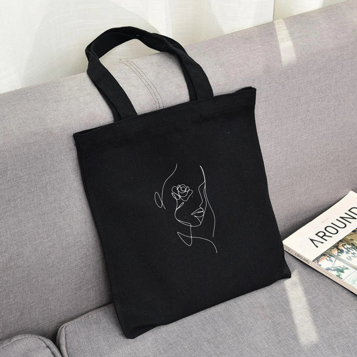 Flower Print Eco Reusable Shoulder Bag for Women