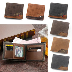 Men's Short Leather Wallet Vintage Money Bag Business Wallet