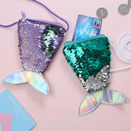 Mermaid Tail Coin Reversible Sequin Fish Scale Bag