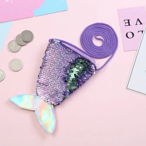 Mermaid Tail Coin Reversible Sequin Fish Scale Bag