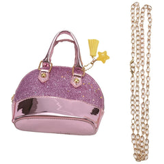 Sequins Princess Crossbody Bag Mini Satchel For Girls Kids (Pink)