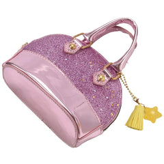 Sequins Princess Crossbody Bag Mini Satchel For Girls Kids (Pink)