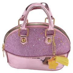 Sequins Princess Crossbody Bag Mini Satchel For Girls Kids (Pink)
