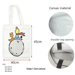 Little Prince Shoulder Bag Women Tote Canvas Eco Casual Retro Art Girls