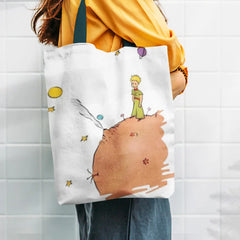 Little Prince Shoulder Bag Women Tote Canvas Eco Casual Retro Art Girls
