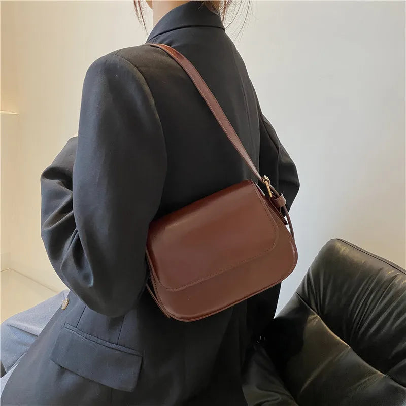 Vintage Casual Mini PU Handbags Women Bags Flap Shoulder Bags