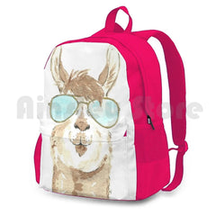 Llama Aviator Watercolor Hiking Backpack Sports Bag