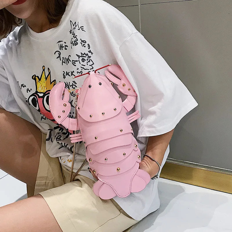 3D Lobster Shoulder Bag Mini Crossbody Women Handbag C