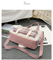 Lolita Check Women Messenger Bag Shoulder Cross Body Tote