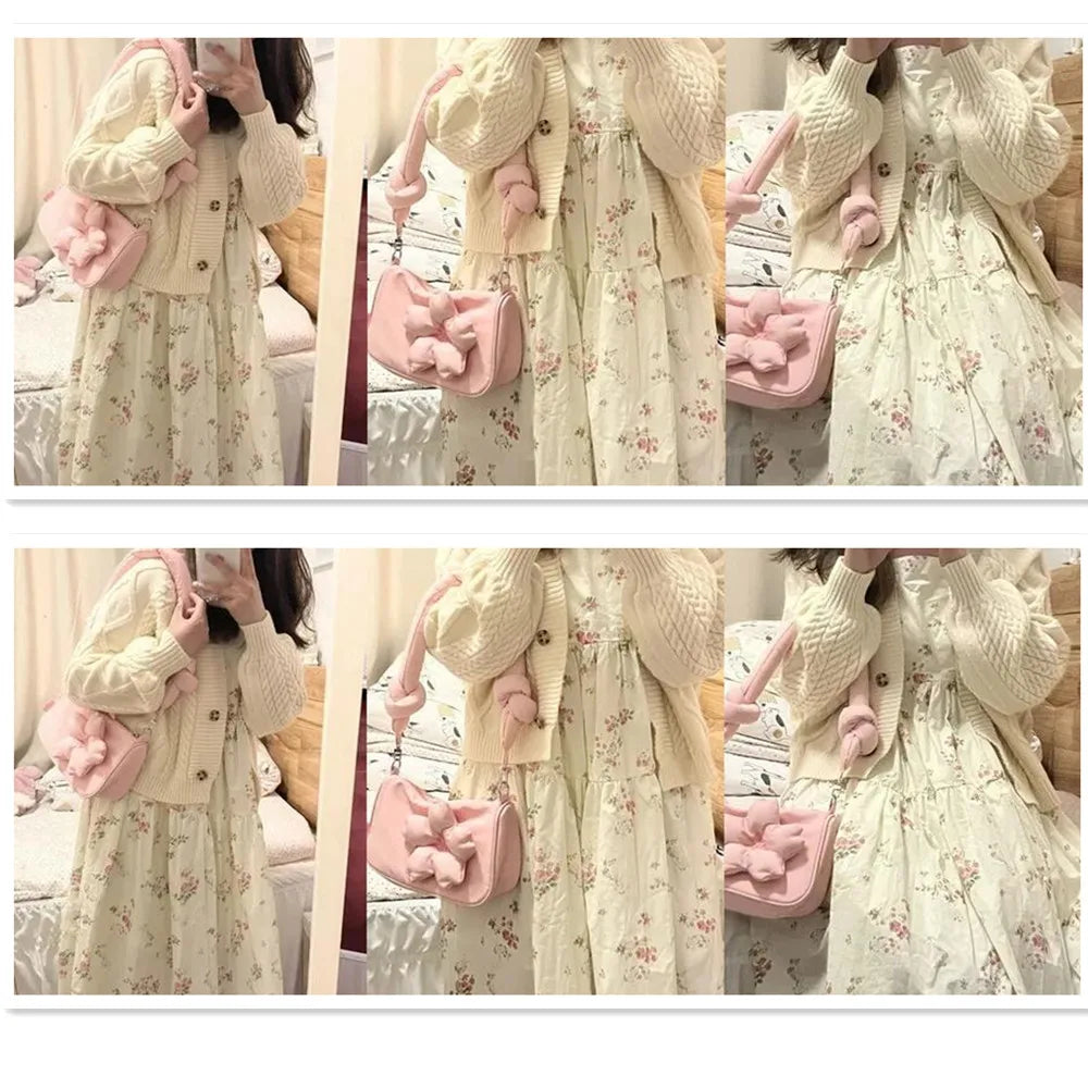 Lolita Pink Cherry Blossoms Handbag Shoulder Cross Body Tote Shopping Daily Use