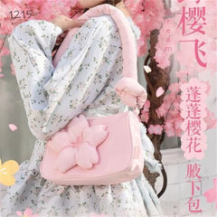 Lolita Pink Cherry Blossoms Handbag Shoulder Cross Body Tote Shopping Daily Use