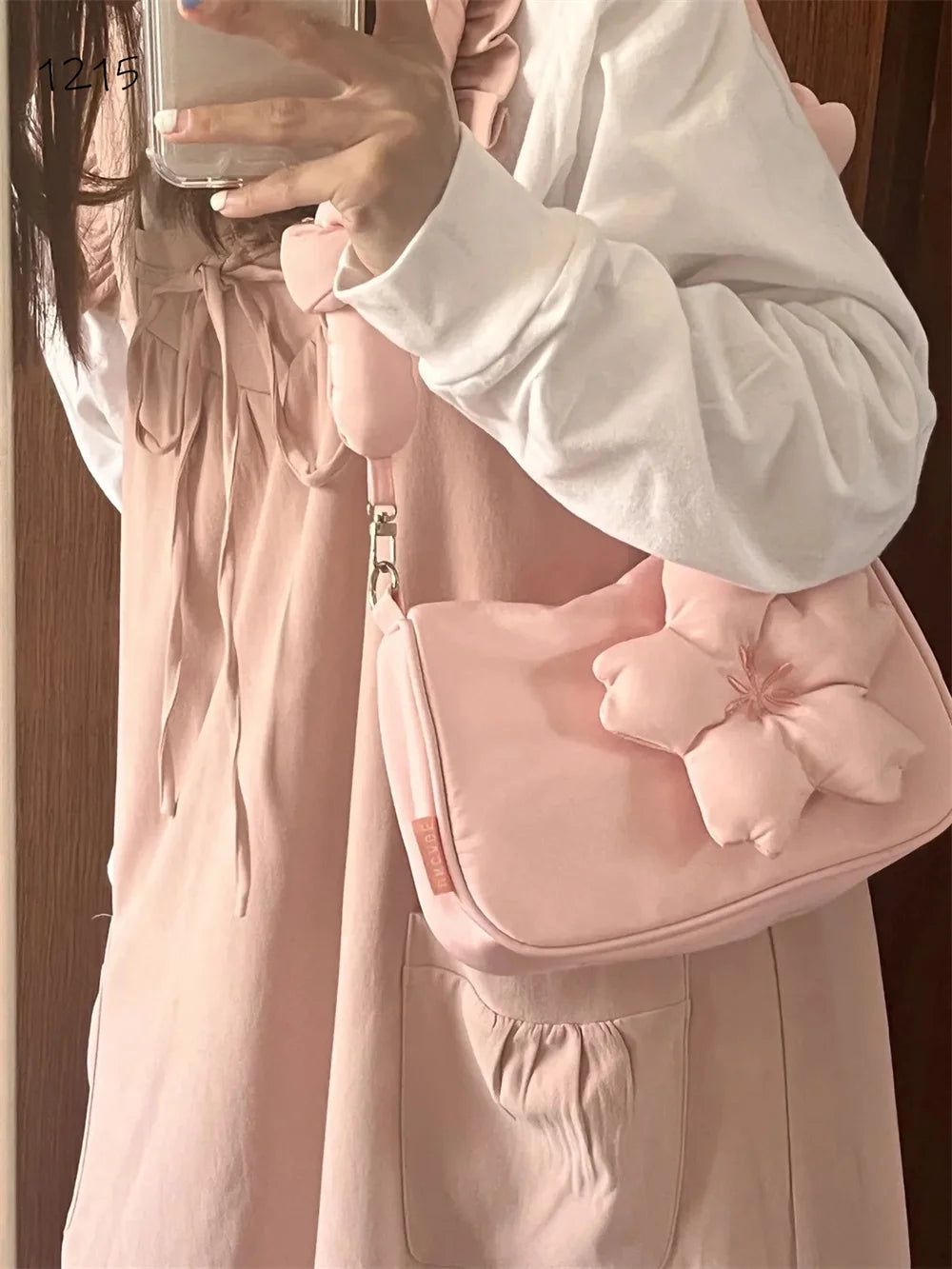 Lolita Pink Cherry Blossoms Handbag Shoulder Cross Body Tote Shopping Daily Use