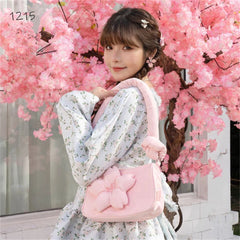 Lolita Pink Cherry Blossoms Handbag Shoulder Cross Body Tote Shopping Daily Use