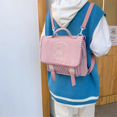 Lolita Strawberry Bear Embroidery Shoulder Bag Cross Body 3 Way Use