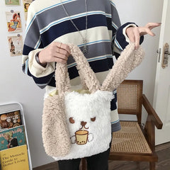 Soft Plush Women Shoulder Bag Furry Casual Tote Messenger Bags