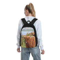 Highland Cattle Backpacks - Men's & Women's School Travel Bag
