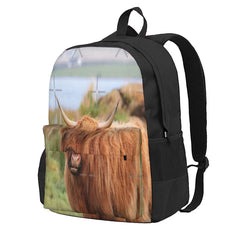 Highland Cattle Backpacks - Men's & Women's School Travel Bag