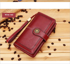 Women's Long Leather Clutch Purse Cellphone Bag