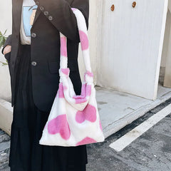 Furry Tote Bag for Autumn and Winter - Harajuku Style Women Purse