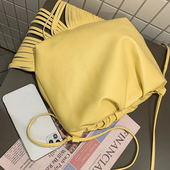 Long Tassel Shoulder Bag Women PU Leather Handbag Female Crossbody Bag