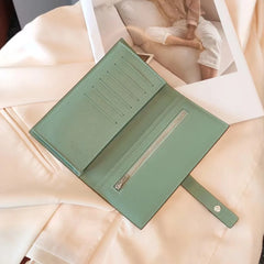 Ladies Cow Leather Long Wallet Clutch Purse Phone Pocket
