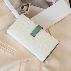 Ladies Cow Leather Long Wallet Clutch Purse Phone Pocket