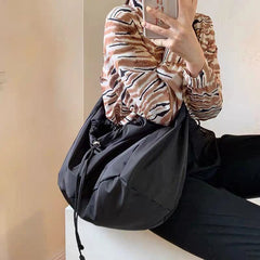 Large Capacity Nylon Shoulder Bag Purse for Women Men