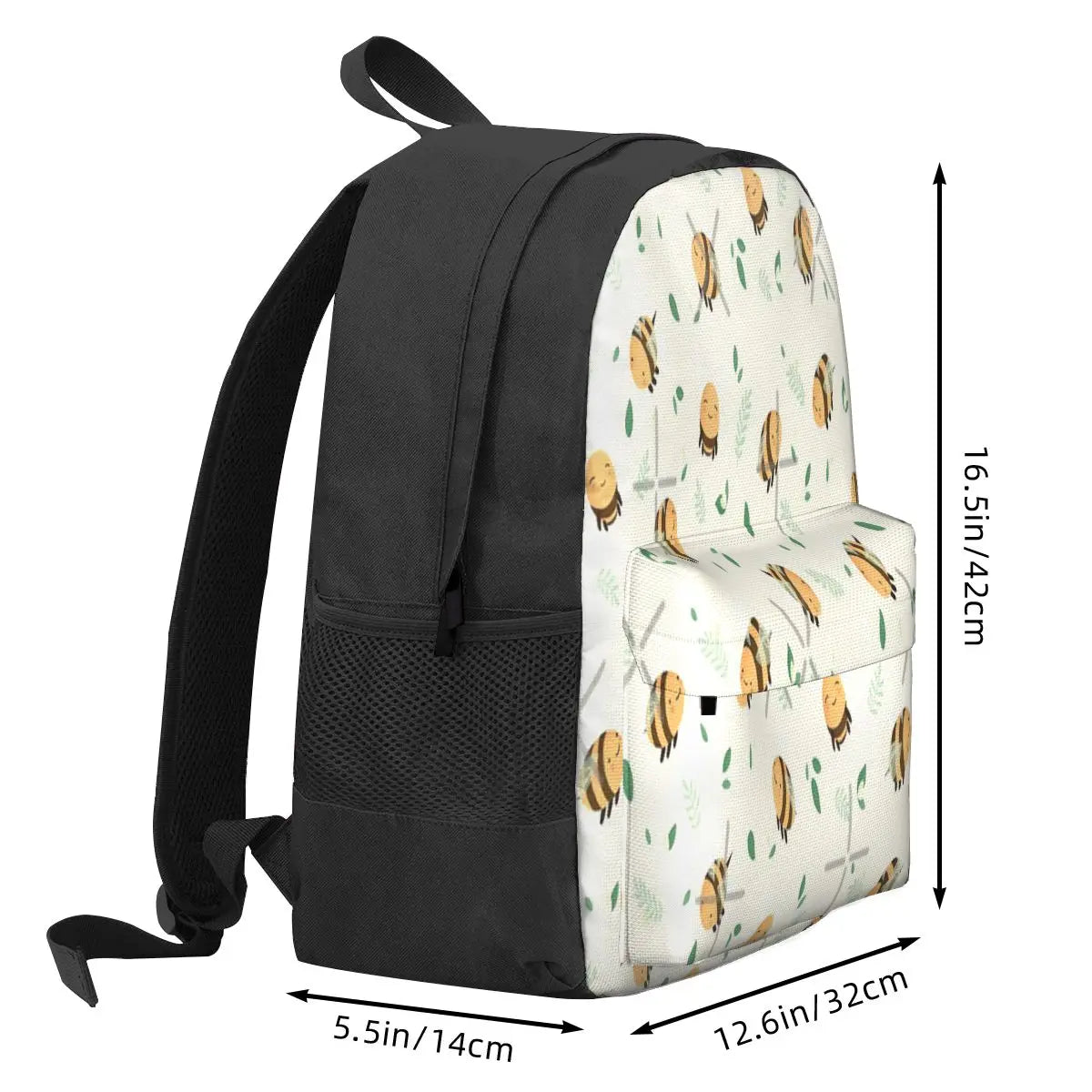 Bee Print Backpack for Men and Women