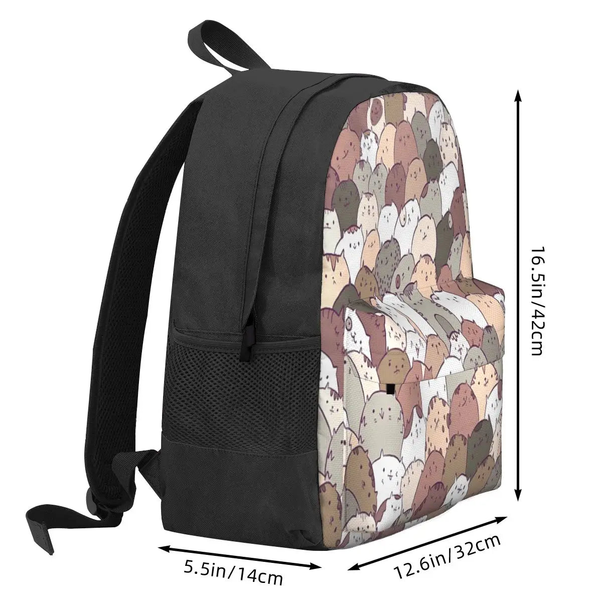 Lots Of Cats 1 Backpacks Men's Backpacks Bags For Women Zipper Anime Backpack