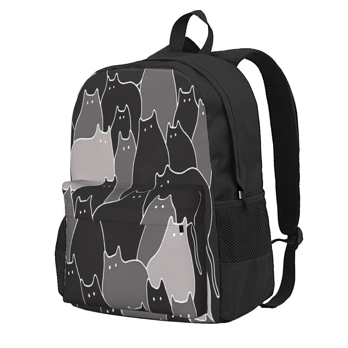 Lots of Cats Grey 1 Backpacks Men's Backpacks Bags for Women Schoolbag Bags